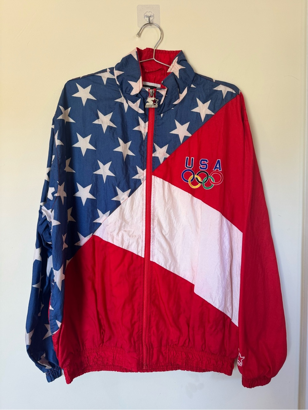 Vintage 90s USA Olympic Team Starter Windbreaker Jacket
